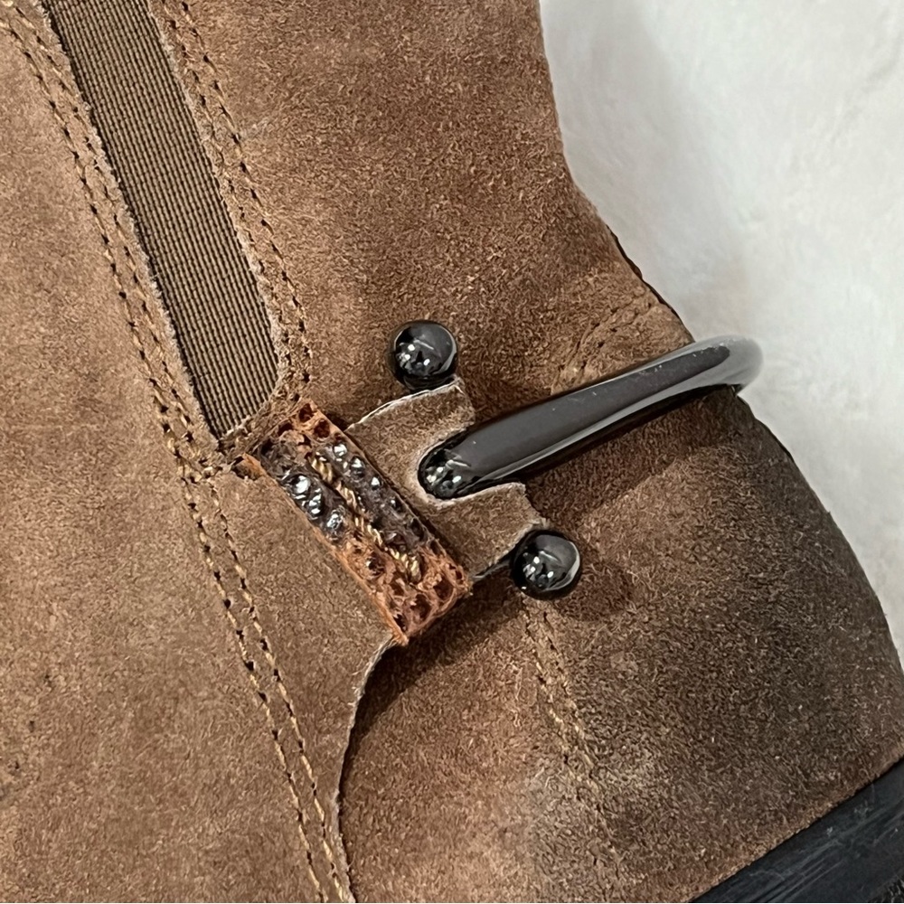 NEW Donald J Pliner DIGG Western Couture Collection Distressed Suede Boots - Picture 2 of 8